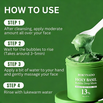 Rokynado® Holy Basil Bubble Deep Mask